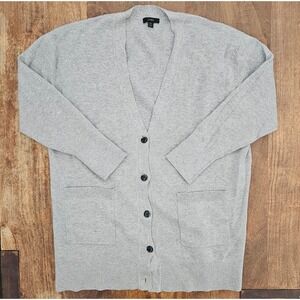 J.CREW Re-Imagined Cardigan Men's XL Gray Sweatshirt Pockets - Missing Button